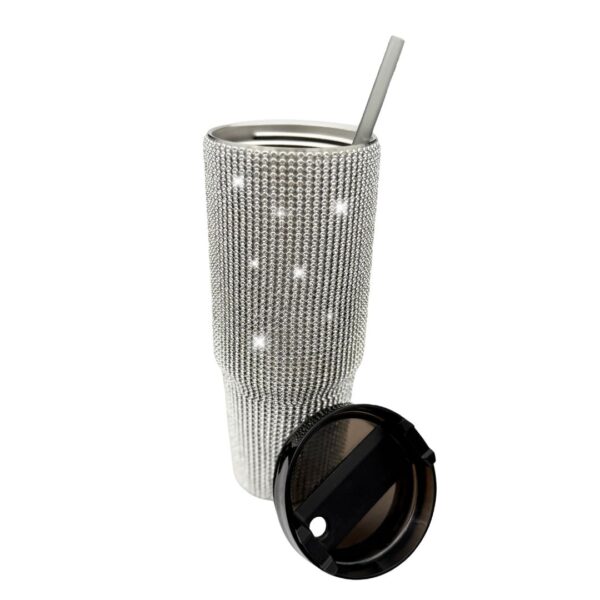 Rhinestone Tumbler Cup open