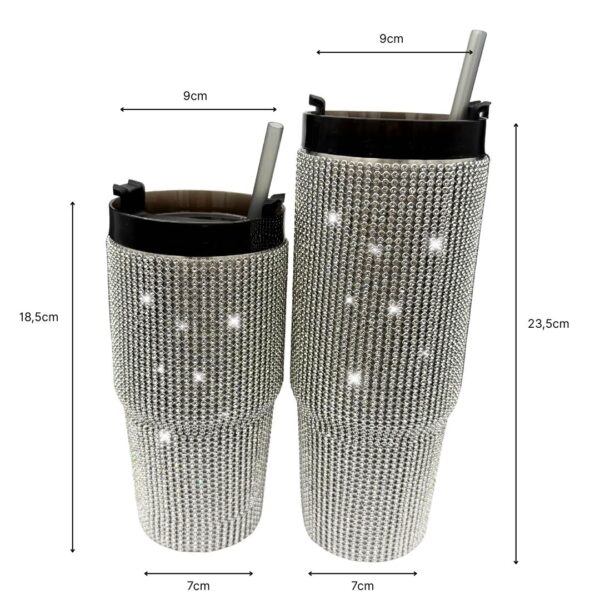 Rhinestone Tumbler Cups size