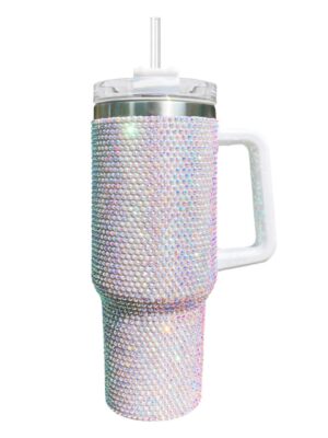 Rhinestone Tumbler Cup White XL