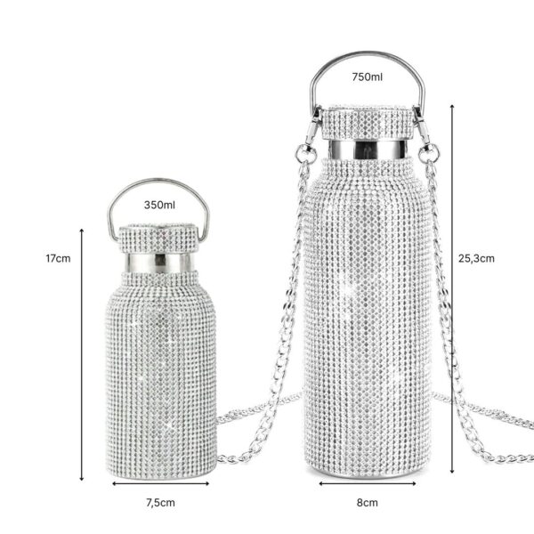 Rhinestone Tumbler Cup With Chain 350 / 750 ml