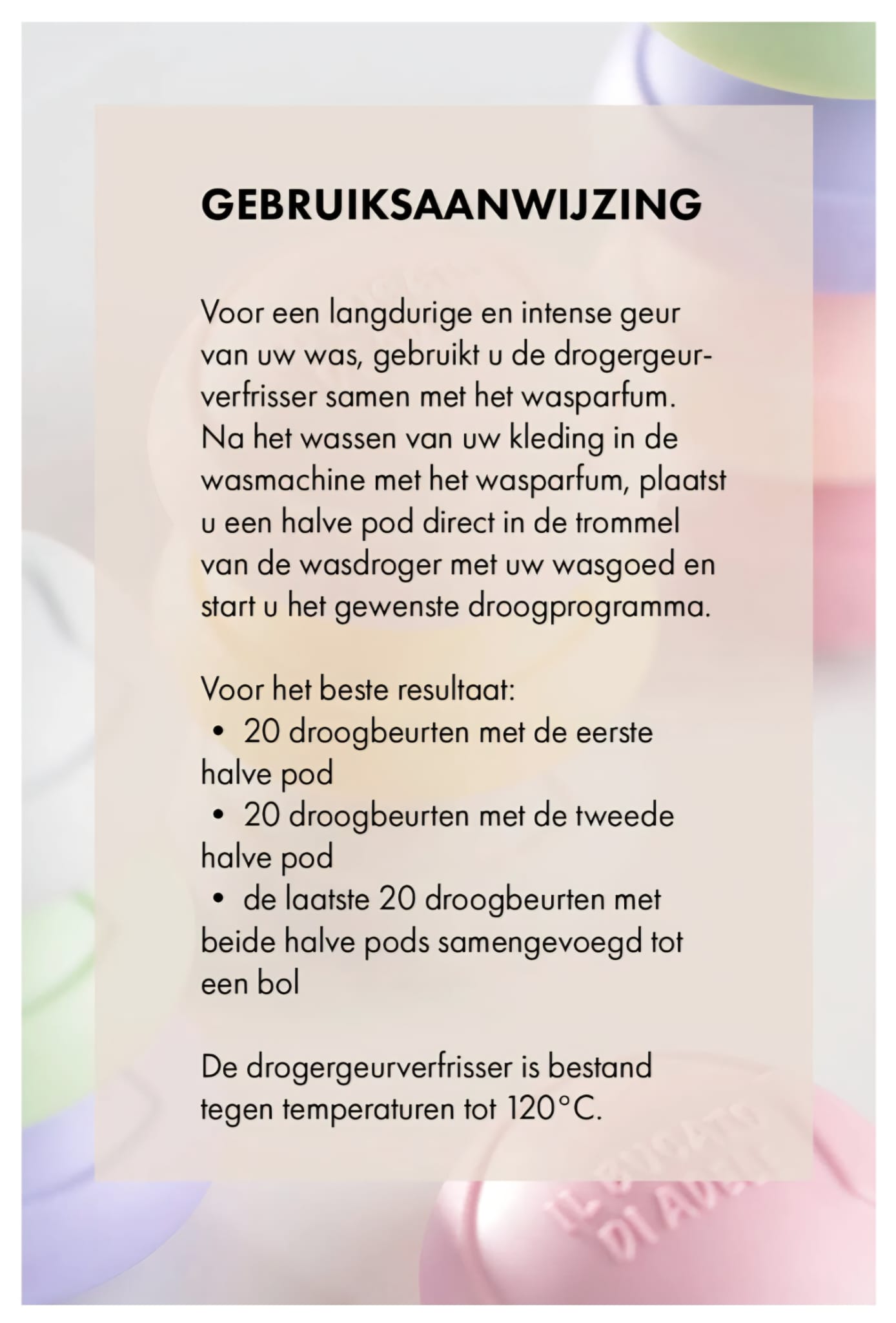 Gebruiksaanwijzing geurbollen voor de droogtrommel – Il Bucato di Adele