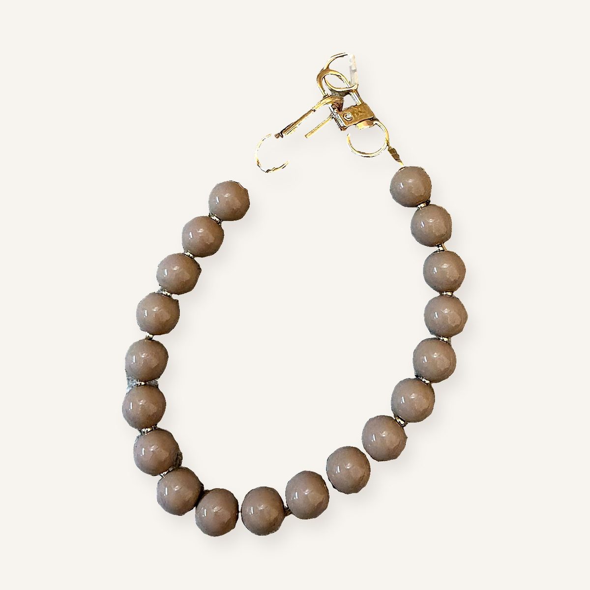 Parel telefoonhanger taupe